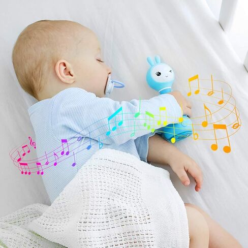 Alilo Bunny Baby Rattle Shaker and Teether Toys,Electronic Rattle Infants Toy,9 Kinds of Color Learning and Educational Toys with Music & Light for 0-6-12 Months, Gift for Newborns Girls Boys Toddlers in Kuwait