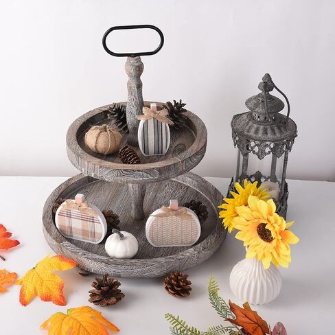 6 قطع من ديكورات اليقطين الاصطناعية من اول ريال، مجموعة صينية ديكور من الخيش الابيض بنمط مربعات اليقطين على سطح الطاولة لافتة خشبية للمنزل والرفوف والحصاد وعيد الشكر والهالوين in Kuwait