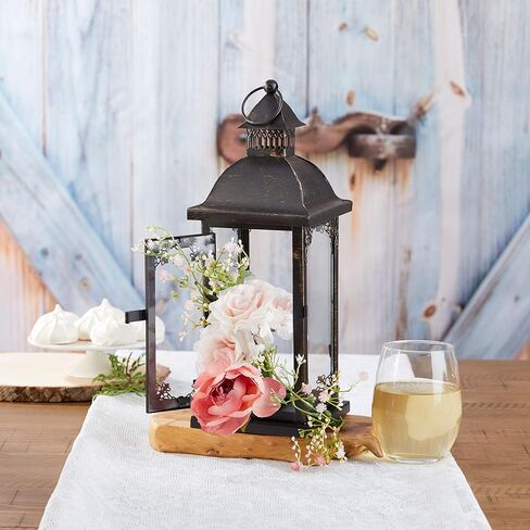 Kate Aspen Antique Black Decorative Medium Lantern (14140BK) - Rustic Wedding Decoration or Home Shelf Décor in Kuwait