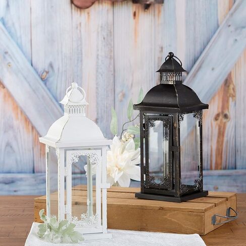 Kate Aspen Antique Black Decorative Medium Lantern (14140BK) - Rustic Wedding Decoration or Home Shelf Décor in Kuwait