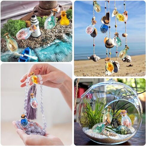 FFNIU Tiny Spell Jars, 20 Pcs Mini Glass Color Bottles, Cute Wishing Bottles Small Glass Potion Bottles With Corks for Wedding Birthday Party DIY Crafts Supplies in Kuwait