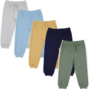 Cudlie 5-Pack Baby/Toddler Boys Jogger Pants - Lightweight Tapered Sweatpants - Lounge Jogger for Boys in Saudi Arabia