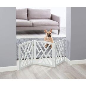 Adjustable 3 Section Indoor/Outdoor Wood Lattice Criss Cross Pet Gate in Saudi Arabia