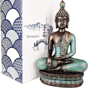 25DOL Buddha Statues for Home. 12.5" Buddha Statue (The Moment of Enlightenment). Collectibles and Figurines, Meditation Decor, Spiritual Living Room Decor, Yoga Zen Decor, Hindu and East Asian Décor