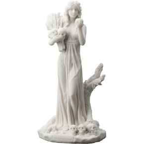 Veronese Design 10 1/4 Persephone Greek Goddess of Vegetation and The Underworld Resin Statue Marble White Finish