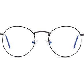 NSSIW Blue Light Blocking Glasses for Men and Women, Fashion Round Glasses, Clear Lens with Anti Eyestrain UV Glare