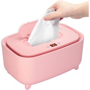 Grathia Wipe Wamer for Vehicle and Home Use, Baby Wet Wipes Dispenser and Diaper Wipe Warmer with Temperature Display, Wet Wipes Pouch for Newborns, Baby Shower Gifts (Pink) in Kuwait
