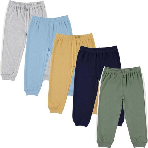 Cudlie 5-Pack Baby/Toddler Boys Jogger Pants - Lightweight Tapered Sweatpants - Lounge Jogger for Boys in Saudi Arabia