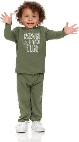 Cudlie 5-Pack Baby/Toddler Boys Jogger Pants - Lightweight Tapered Sweatpants - Lounge Jogger for Boys in Saudi Arabia