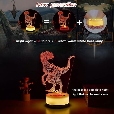مصباح ديناصور فيلوسيرابتور من ان ان دي اتش واي ايه، مصباح ليلي للاطفال كهدية عيد ميلاد للاولاد والبنات او اضواء ديكور لغرفة الاطفال in Kuwait