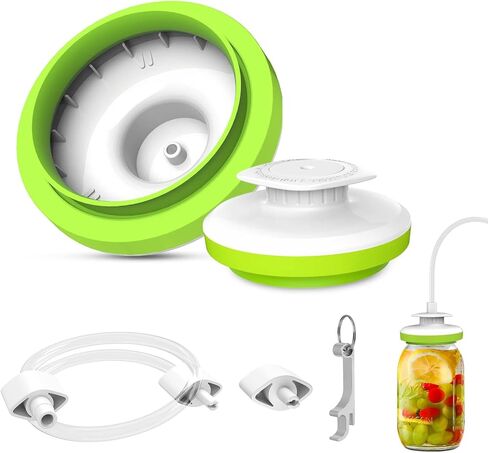 ماسون جرة فراغ السدادة لسداده فراغ FoodSaver، تعليب الجرار فراغ السدادة عدة مع فتاحة غطاء، جرة السدادة ومجموعة خرطوم الملحقات لجرة ماسون واسعة ومنتظمة الفم، متوافق مع معظم السداده فراغ in Kuwait