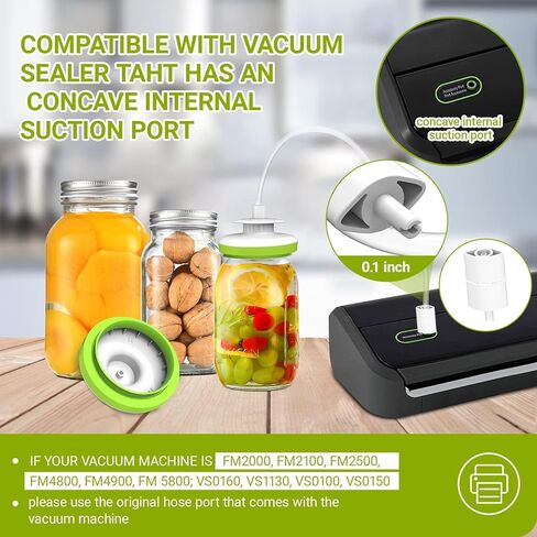 ماسون جرة فراغ السدادة لسداده فراغ FoodSaver، تعليب الجرار فراغ السدادة عدة مع فتاحة غطاء، جرة السدادة ومجموعة خرطوم الملحقات لجرة ماسون واسعة ومنتظمة الفم، متوافق مع معظم السداده فراغ in Kuwait