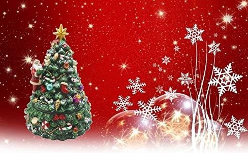 شجرة عيد الميلاد مع تيدي بير من لايت آدر، هدايا وموسيقى عيد الميلاد تلعب في مادة البولي الراتنج in Kuwait