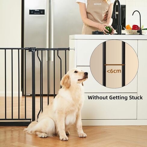 بوابة أطفال واسعة من HEMRORO مقاس 23.3-28 بوصة للمنزل الداخلي، بوابة كلب طويلة جدًا 37.4 بوصة للمداخل والسلالم، بوابة أمان للأطفال مثبتة بالضغط المعدني للحيوانات الأليفة مع المشي والإغلاق التلقائي، أسود in Kuwait
