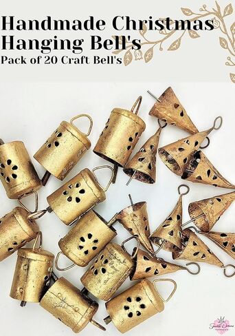 Sparkle Dreams Rustic Style 2inch Bells 20 Pieces Metal Shabby Chic Small Cow Bells for Crafts Christmas Tree Jingle Hanging Bells in Kuwait