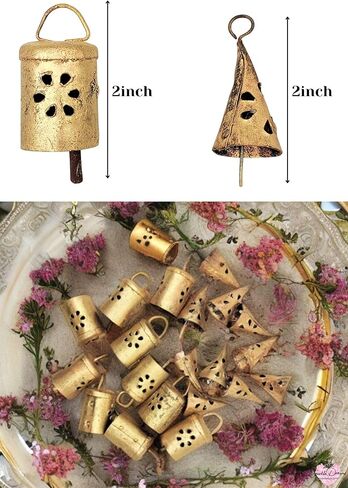 Sparkle Dreams Rustic Style 2inch Bells 20 Pieces Metal Shabby Chic Small Cow Bells for Crafts Christmas Tree Jingle Hanging Bells in Kuwait