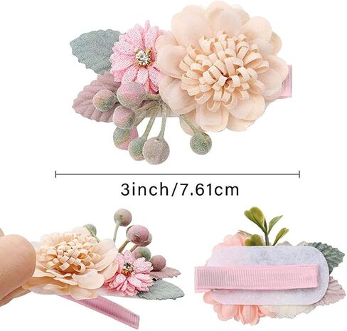 Flymind 3pcs Baby Girls Flower Bow Hair Clips Floral Barrettes Hair Bow Accessories for Newborn Infant Toddler Kids Baby Girls (D) in Kuwait