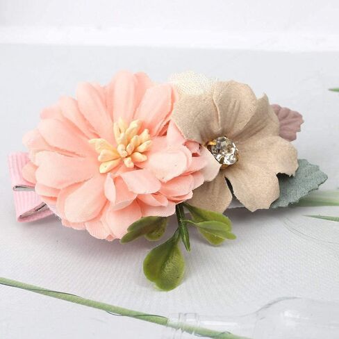 Flymind 3pcs Baby Girls Flower Bow Hair Clips Floral Barrettes Hair Bow Accessories for Newborn Infant Toddler Kids Baby Girls (D) in Kuwait