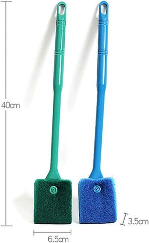 Scicalife Sponge Filter 2PCS Handle Aquarium Cleaner Fish Tank Glass Algae Double Sided Cleaning Brushes (Random Color) Cleaning Tool Brush Cleaner in Kuwait