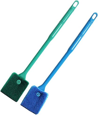 Scicalife Sponge Filter 2PCS Handle Aquarium Cleaner Fish Tank Glass Algae Double Sided Cleaning Brushes (Random Color) Cleaning Tool Brush Cleaner in Kuwait