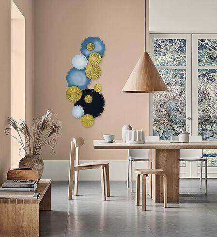 IVANE Metal Wall Art Coastal Decor in Room Centerpiece for Home and Hotel, Hanging Sculpture Decorations in Aesthetic for Entryway, Living Room, Bedroom, Blue, Black and Luxury Gold in Saudi Arabia