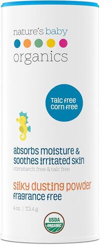 مسحوق أطفال ناتشرز بيبي أورجانيك خالية من التلك بخلاصة الصبار ناعمة ولطيفة 100% بودرة أطفال اورجانيك لا تسبب الحساسية وخالية من العطور 118 غم in Kuwait