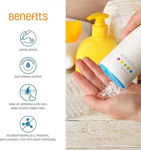 مسحوق أطفال ناتشرز بيبي أورجانيك خالية من التلك بخلاصة الصبار ناعمة ولطيفة 100% بودرة أطفال اورجانيك لا تسبب الحساسية وخالية من العطور 118 غم in Kuwait