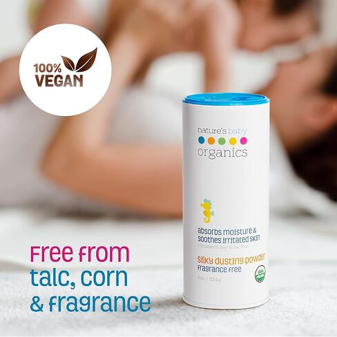 مسحوق أطفال ناتشرز بيبي أورجانيك خالية من التلك بخلاصة الصبار ناعمة ولطيفة 100% بودرة أطفال اورجانيك لا تسبب الحساسية وخالية من العطور 118 غم in Kuwait