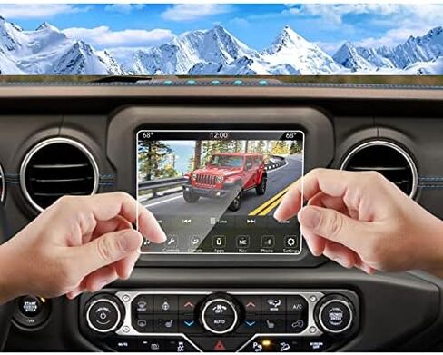 DSDFGH for 2011-2023 Dodge Charger Screen Protector 8.4 Inch Touchscreen Charger Scat Pack Screen Protector Uconnect 7TH Gen Sedan SRT Hellcat 392 GT Daytona HD Tempered Glass Anti-Scratch in Kuwait