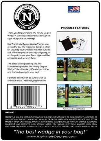 The Ninety Degree Wedge - The Ultimate Premium & Versatile, Magnetic Cigar Holder - White / Black (Made in the USA) in Saudi Arabia