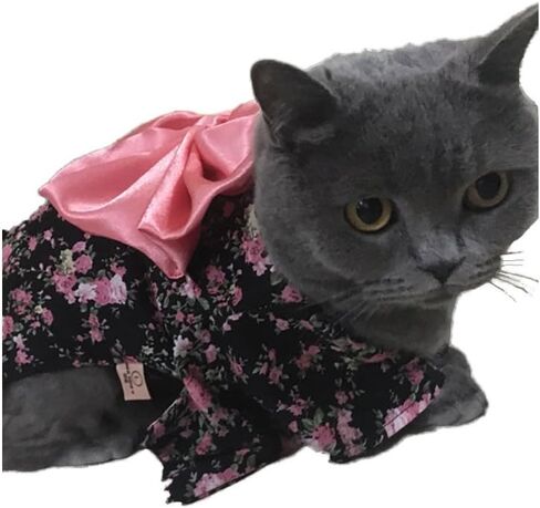 WeeH Dog Costume Halloween Cat Clothing Cosplay Japan Kimono Pet Clothes for Doggy Kitty Rabbits Pig Fun, Black, Medium in Saudi Arabia