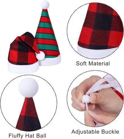 بيدغوت مجموعة مكونة من 8 قطع من قبعة الكريسماس للحيوانات الاليفة قابلة للتعديل للشتاء للقطط والكلاب سانتا قبعة ووشاح للكريسماس والحفلات التنكرية اللطيفة للكلاب والقطط in Kuwait