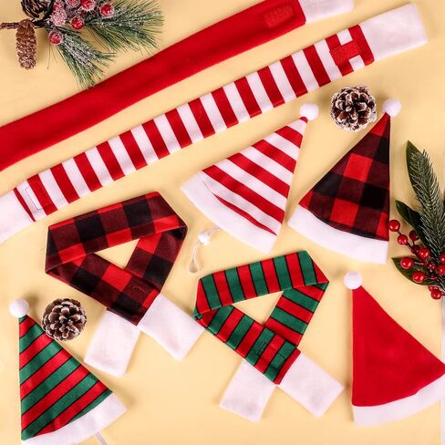 بيدغوت مجموعة مكونة من 8 قطع من قبعة الكريسماس للحيوانات الاليفة قابلة للتعديل للشتاء للقطط والكلاب سانتا قبعة ووشاح للكريسماس والحفلات التنكرية اللطيفة للكلاب والقطط in Kuwait