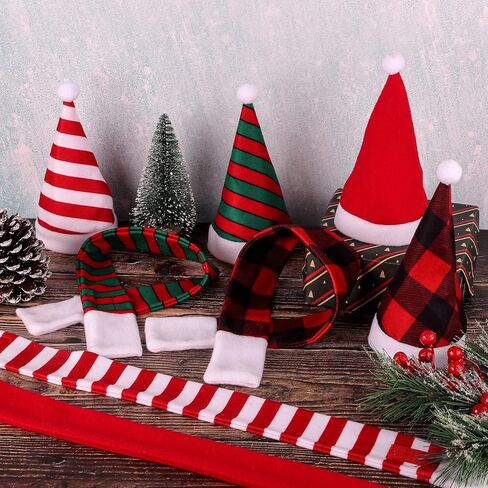 بيدغوت مجموعة مكونة من 8 قطع من قبعة الكريسماس للحيوانات الاليفة قابلة للتعديل للشتاء للقطط والكلاب سانتا قبعة ووشاح للكريسماس والحفلات التنكرية اللطيفة للكلاب والقطط in Kuwait