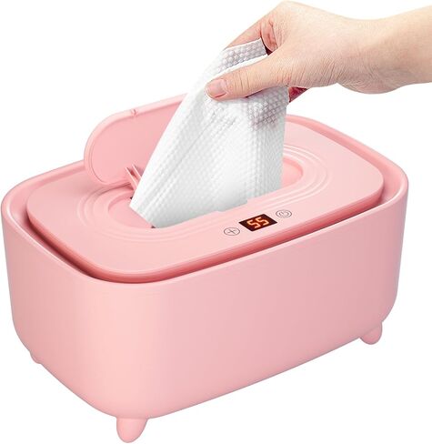 أداة مسح المناديل المبللة من جراثيا للاستخدام في السيارة والمنزل، موزع مناديل مبللة للأطفال وأداة تدفئة مناديل الحفاضات مع عرض درجة الحرارة، وحقيبة مناديل مبللة لحديثي الولادة، وهدايا استحمام الطفل (وردي) in Kuwait