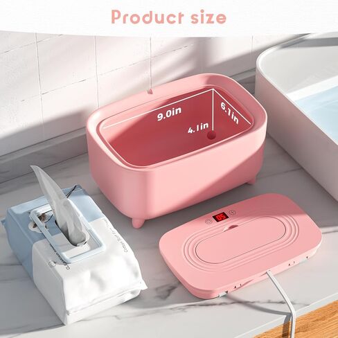 أداة مسح المناديل المبللة من جراثيا للاستخدام في السيارة والمنزل، موزع مناديل مبللة للأطفال وأداة تدفئة مناديل الحفاضات مع عرض درجة الحرارة، وحقيبة مناديل مبللة لحديثي الولادة، وهدايا استحمام الطفل (وردي) in Kuwait