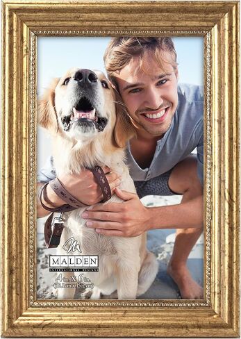 إطار صورة خشبي من التصميمات malden International كلاسيكية ، مقاس 4 X 6 ، باللون الذهبي in Kuwait