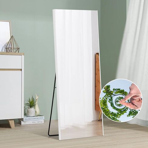 brisafe Full Length Body Mirror 63 * 20 Inch Floor Mirrors, Black Wall Mirror for Bedroom/Bathroom/Living Room, Shatterproof Mirror for Kids, Large Mirror, Floor Mirror Full Length in Kuwait