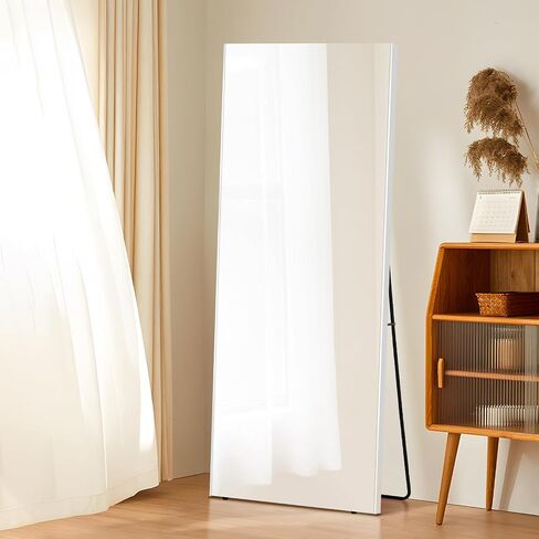 brisafe Full Length Body Mirror 63 * 20 Inch Floor Mirrors, Black Wall Mirror for Bedroom/Bathroom/Living Room, Shatterproof Mirror for Kids, Large Mirror, Floor Mirror Full Length in Kuwait