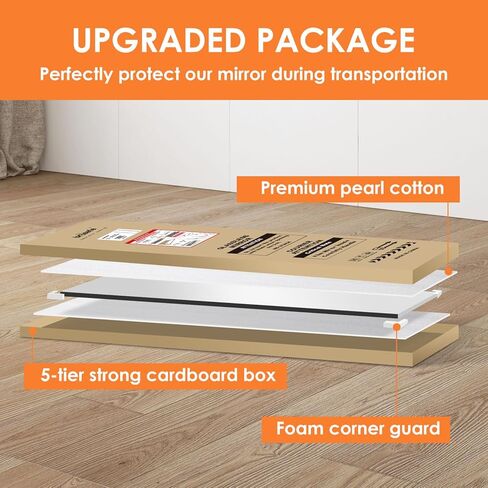 brisafe Full Length Body Mirror 63 * 20 Inch Floor Mirrors, Black Wall Mirror for Bedroom/Bathroom/Living Room, Shatterproof Mirror for Kids, Large Mirror, Floor Mirror Full Length in Kuwait