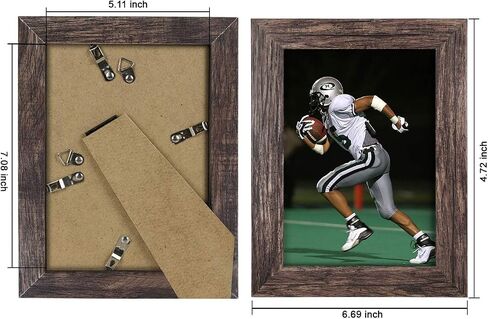 Q.Hou 8x10 Picture Frame Wood Patten Rustic Brown Photo Frames Packs 4 with High Difinition Glass for Tabletop or Wall Decor (QH-PF8X10-BR) in Kuwait