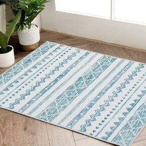 jinchan Runner Rug - 3x12 Vintage Hallway Rug Kitchen Runner Rug, Ultra-Thin Washable Runner Rug, Boho Rug Geometric, Non-Slip Non-Shedding Carpet for Bedroom Living Room Stairway(3x12ft, Brown Ivory)