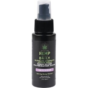 رذاذ نشط من Earthly Body Hemp Daily القوة القصوى | بخاخ القنب للعضلات والمفاصل والظهر والركبة بالزيوت العطرية | مكونات نباتية وعضوية | خشب الصندل، 2 أونصة سائلة in Kuwait