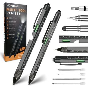 HONREAL Father Day Gifts for Men/Dad/ Him/Father, 9 in 1 Multitool 2Pcs Pen Set, Cool Gadgets Gifts for Men Who Have Everything,Birthday gift for Men/Husband/Boyfriend/Grandpa in Saudi Arabia