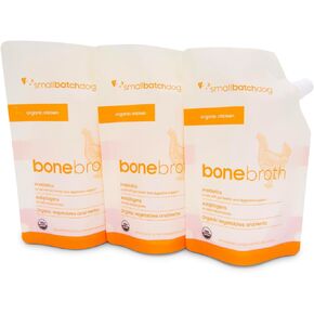 مرق العظام الثابت على الرف للحيوانات الأليفة من سمولباتش، 3 عبوات، 16 أونصة سائلة لكل منها (إجمالي 48 أونصة سائلة)، وصفة الدجاج العضوية، الجزء العلوي للكلاب والقطط in Kuwait