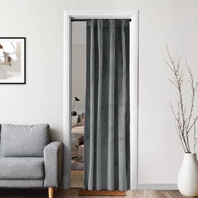 XTMYI Velvet Blackout Door Curtain Panels for Bedroom,Thermal Insulated Winter Warm Back Tab Rod Pocket Black Out Cover Doorway Curtains Privacy/Window Drapes,80 Inch Length in Kuwait