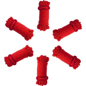 HUYEOOG Outdoor Camping Rope and Aluminum Adjustable tensioner - 6 Pieces per Pack (Green)