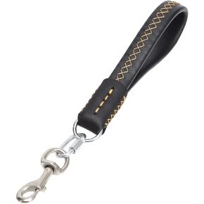 Guiding Star Short Leather Dog Leash Traffic Leash for Dogs Short Dog Leash for Large Medium Dogs Training and Walking (12"*3/4", Brown)