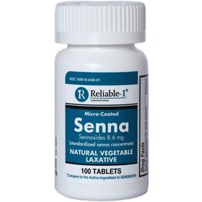 Reliable-1 Laboratories Senna Laxatives Natural Laxatives for Constipation Relief | Gentle Constipation Relief for Adults| Senna Tablets 8.6mg, 100 Count in Kuwait