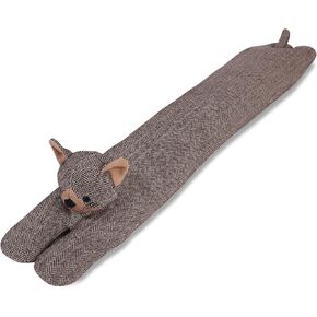 sanferge كيتي القط مسودة الباب سدادة لأسفل الباب، الثقيلة 3lb 34 بوصة النسيج الزخرفية تحت مسودة الباب مانع، نافذة مرجحة مشروع الحرس دليل الصوت توفير الطاقة تقليل ضوضاء الهواء، البني in Kuwait